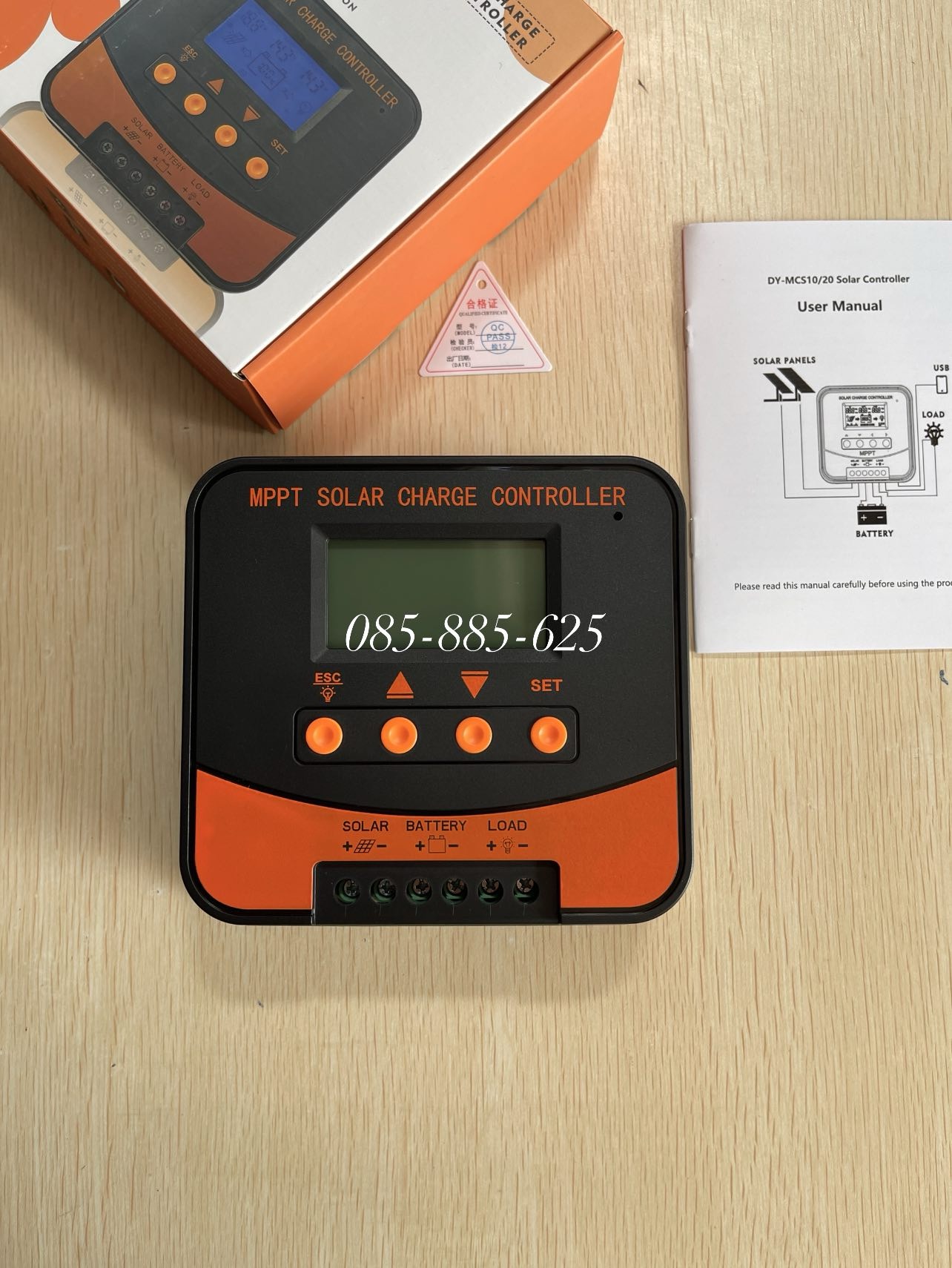 ដុំសាកលឿន MPPT-20A, 12/24V/Solar Charge Controller (តួរជ័រ)