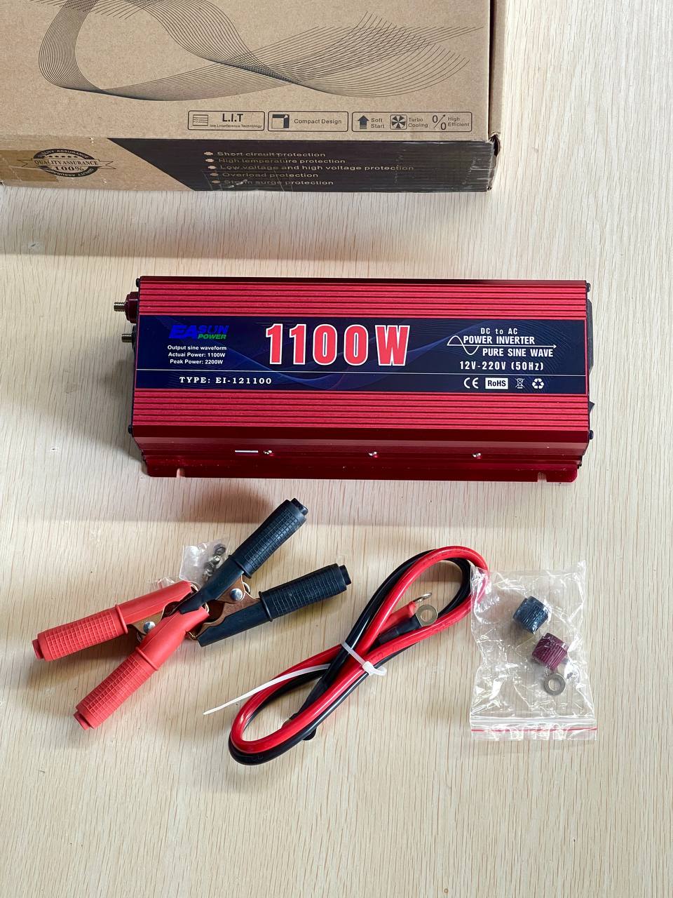 ដុំបម្លែង-Inverter 1100W, 12V (Pure Since Wave)