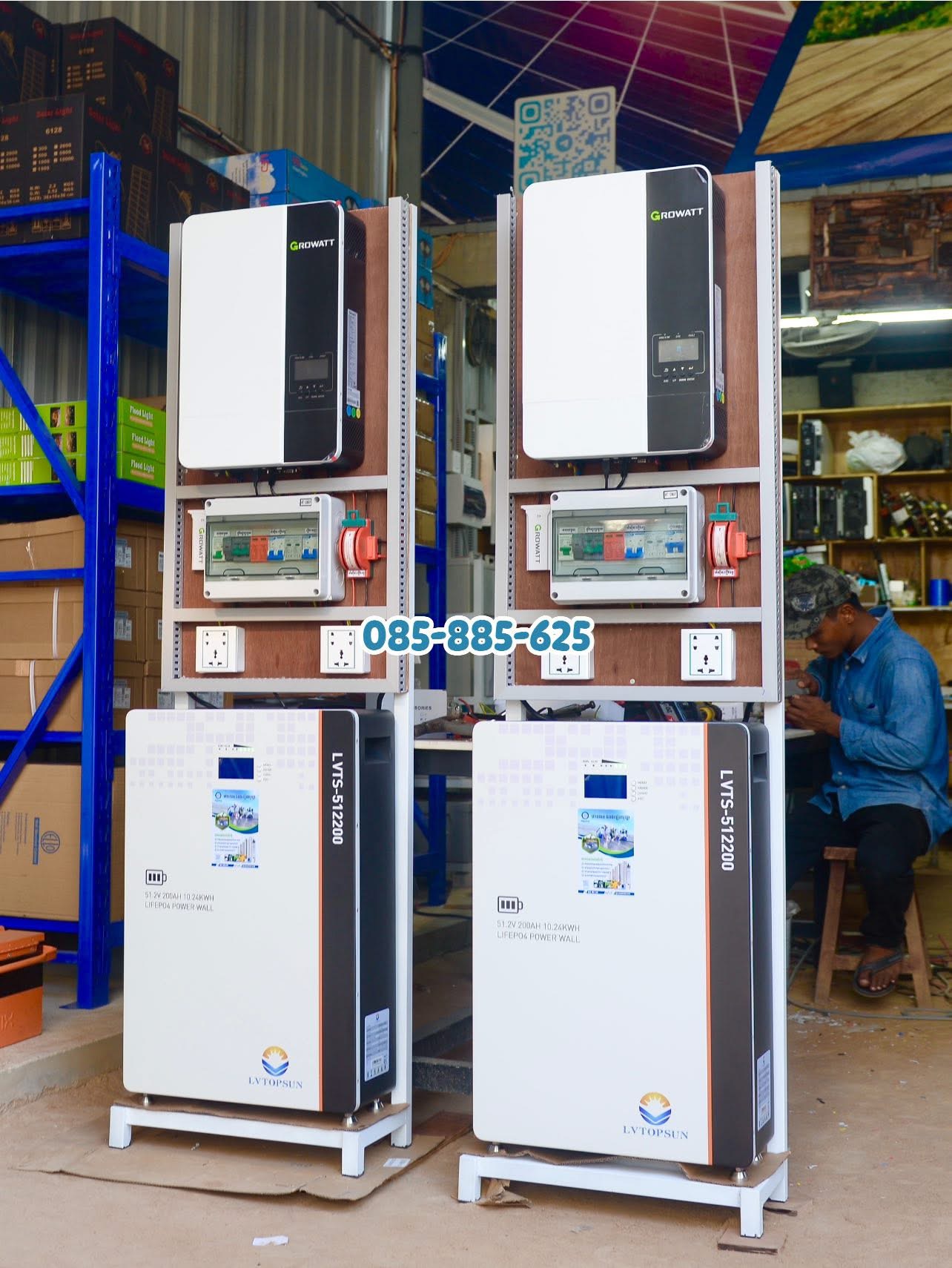 ឈុតហាយប្រីដសូឡាប្រើភ្លើងខ្នាត២០អំពែ (Off Grid Solar Systems 5kW)