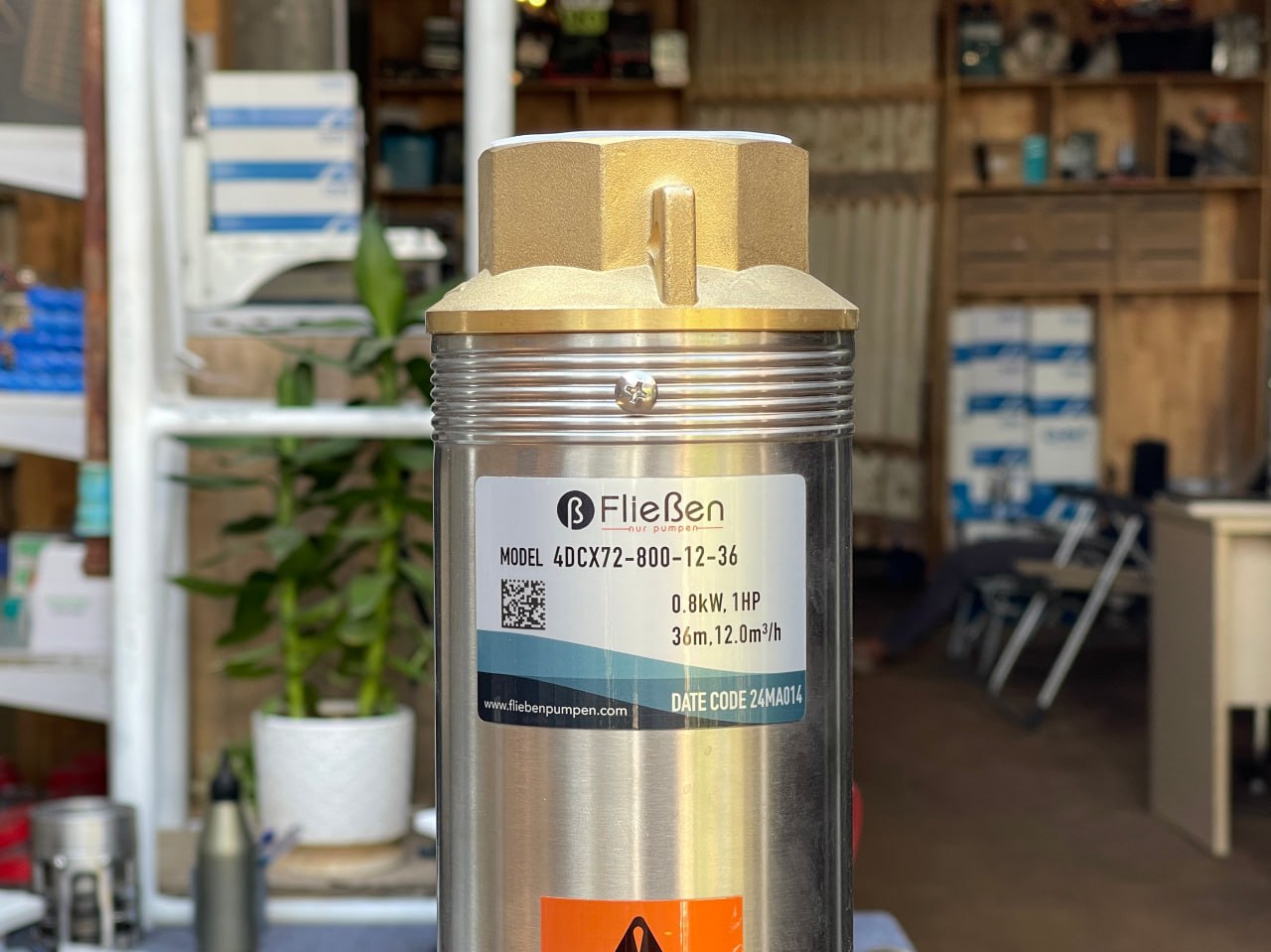 ឈុតសូឡាម៉ូទ័រទម្លាក់ខ្នាត១សេះ ទុយោ60, ជម្រៅ36m_12 m³/h FlieBen PUMP