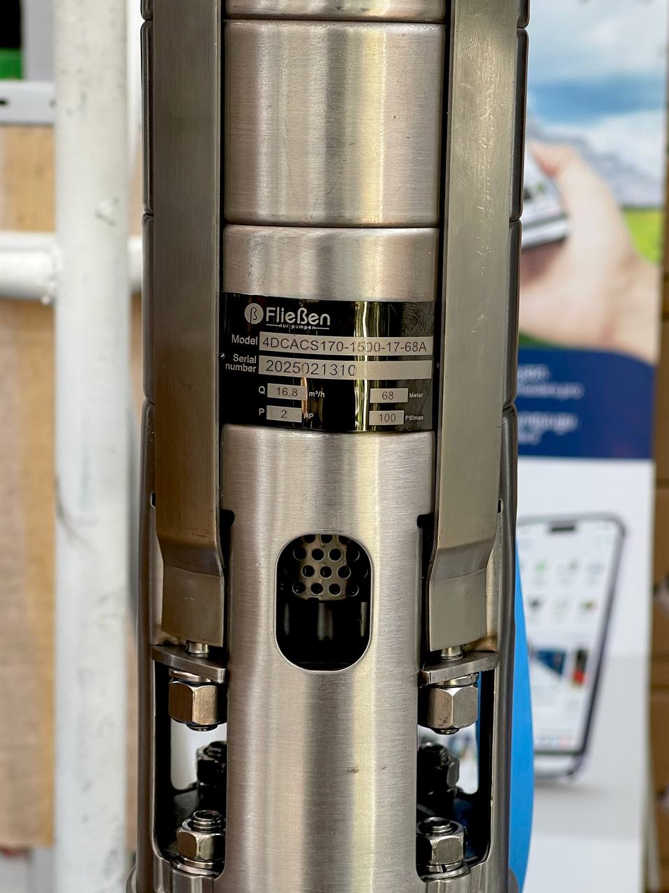 ម៉ូទ័រសូឡាទម្លាក់២សេះ ទុយោ60 FlieBen Pump (4DCACS170-1500-17-68A, អុីណុក) Free ខ្សែម៉ូទ័រ 30m