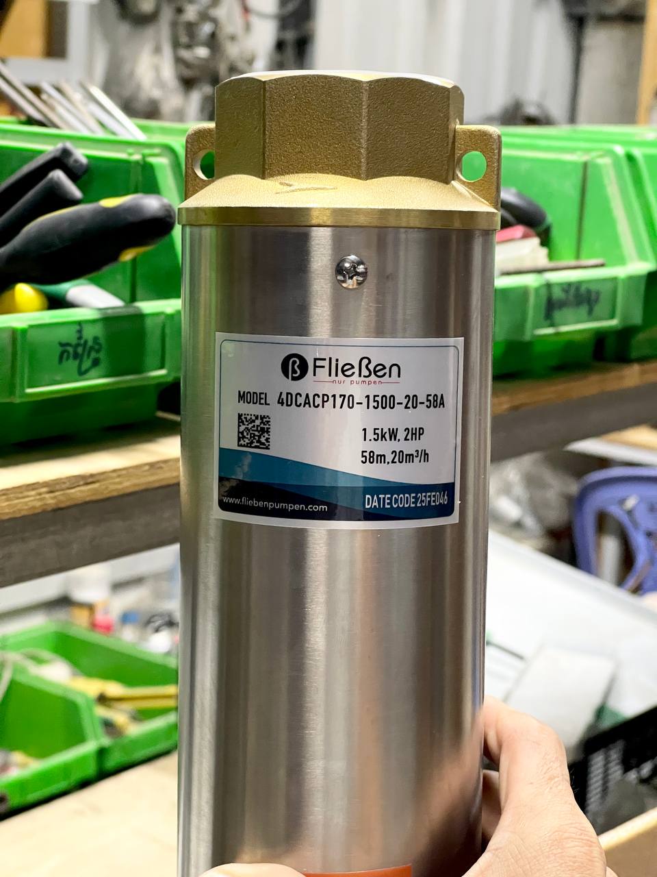ម៉ូទ័រសូឡាទម្លាក់២សេះ ទុយោ60 FlieBen Pump (4DCACS170-1500-20-58A, ជ័រ) Free ខ្សែម៉ូទ័រ 30m
