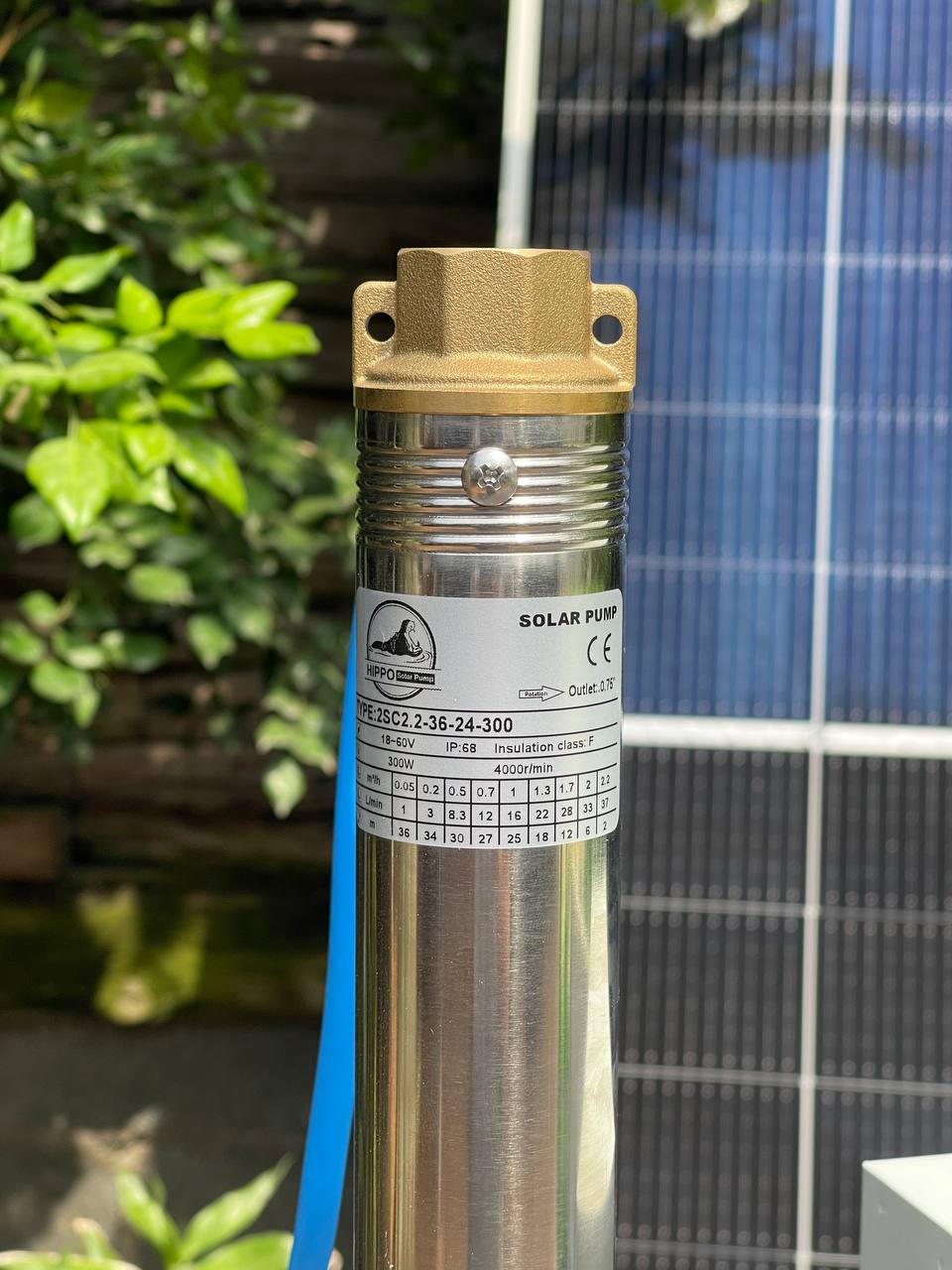 ម៉ូទ័រសូឡាទម្លាក់តួរតូច 50 ទុយោ27 Solar Submersible Pump (2SC2.2-36-24-300)
