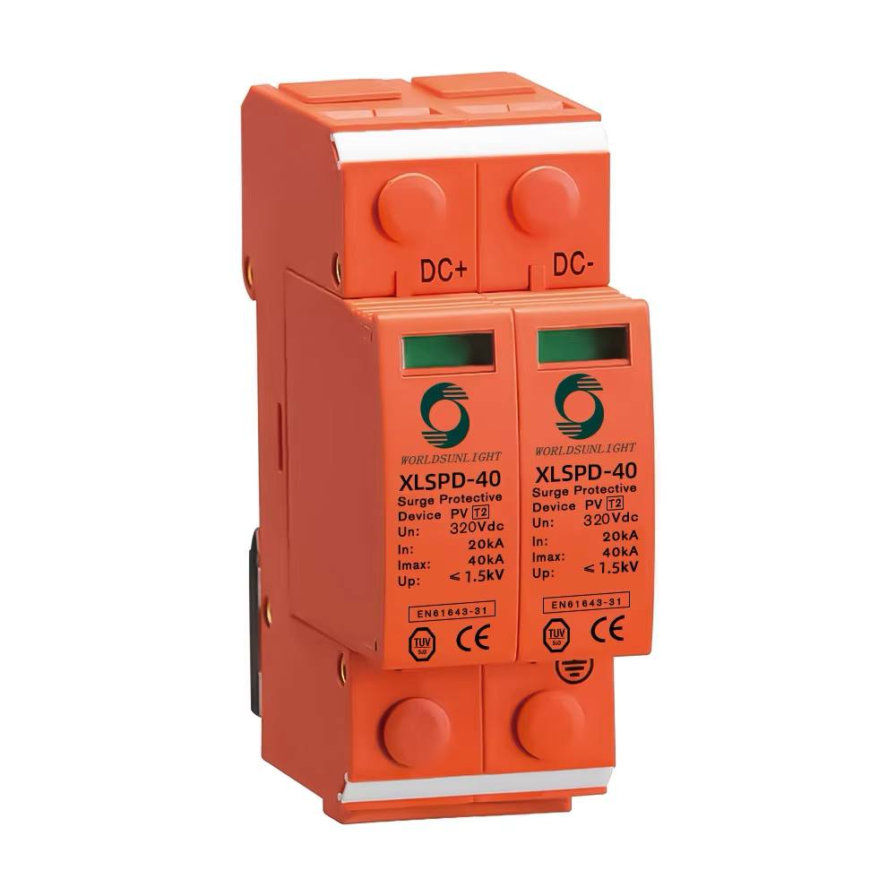 ការពាររន្ទះ 2P 500V Solar DC Surge SPD WorldSunlight