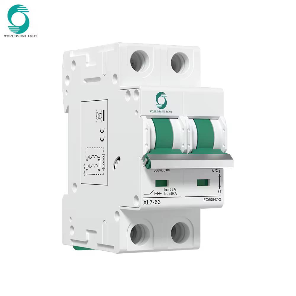 ឌីស្យុងទ័រ DC 2P 63A 500V  Breaker WorldSunlight