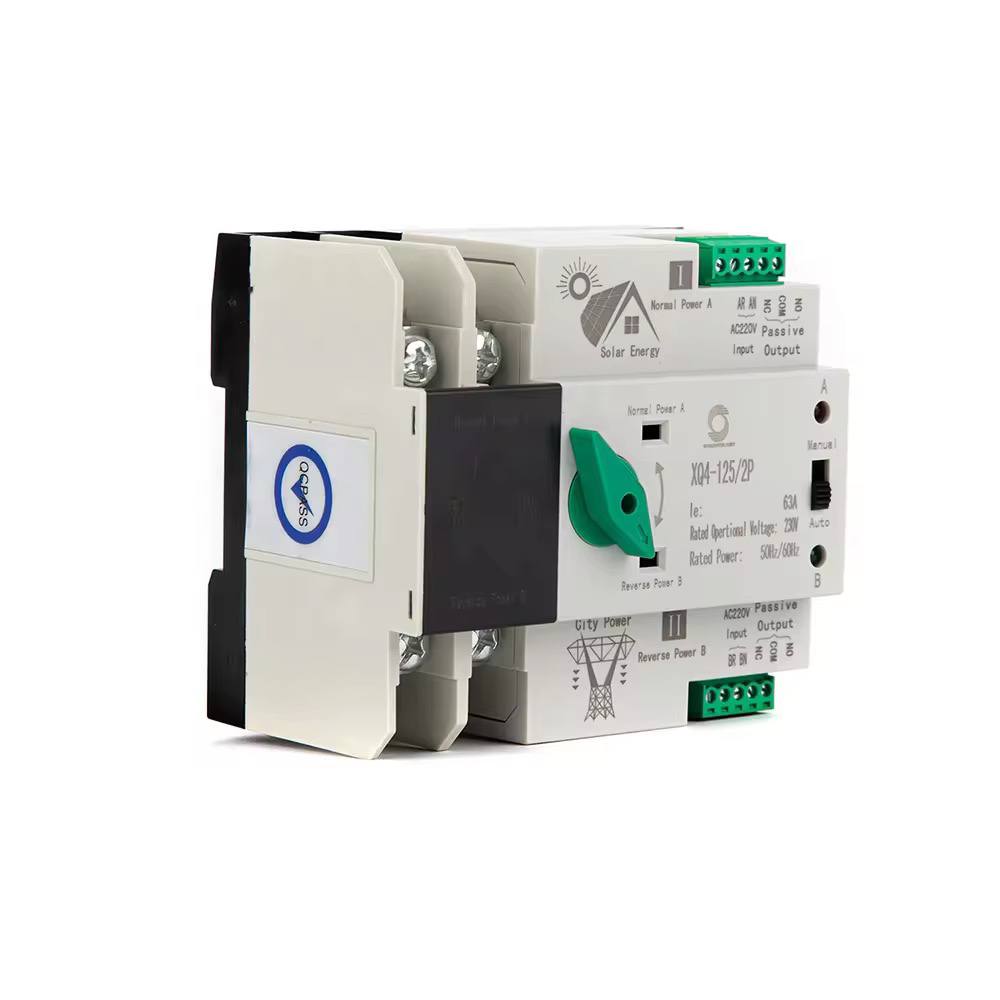 ATS 2P 100A AC230V Worldsunlight Automatic Transformer Switch Din Rail XLQ4-125/2P