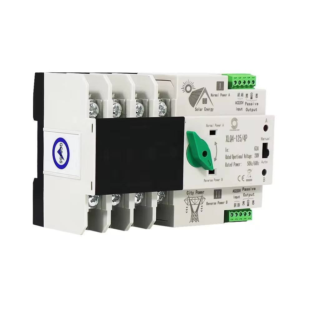 ATS 4P 100A AC400V Worldsunlight Automatic Transformer Switch Din Rail XLQ4-125/4P