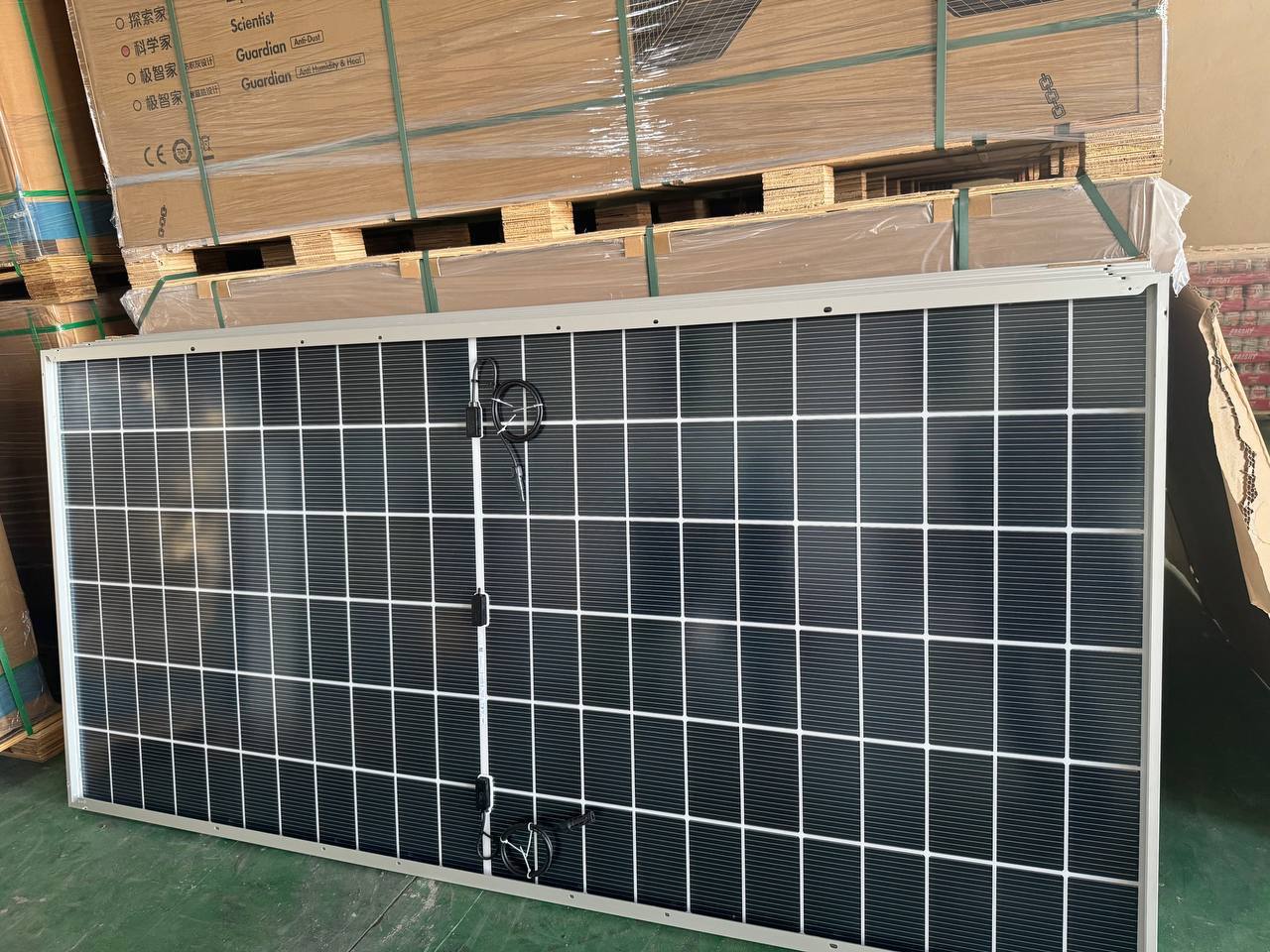 ផ្ទាំងសូឡាឡុងជី 650W កញ្ចក់សងខាង (LR8-66HVD-650M) LONGi Solar Panel, 2382*1134*30mm